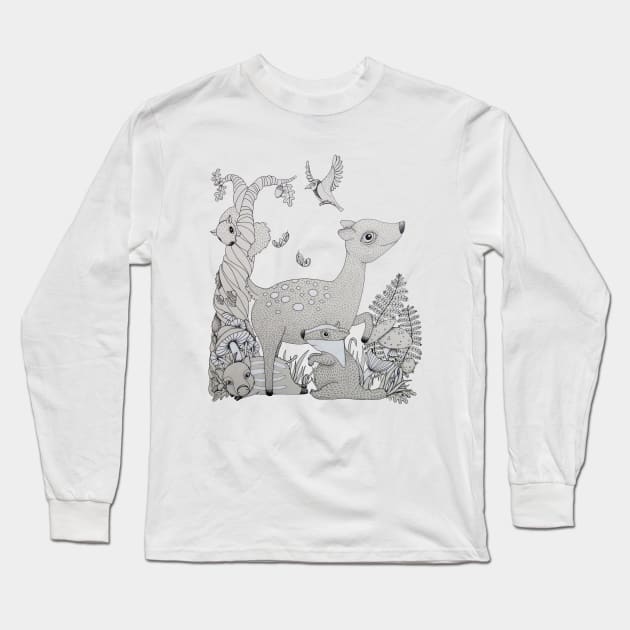 Forest animals Long Sleeve T-Shirt by Lot